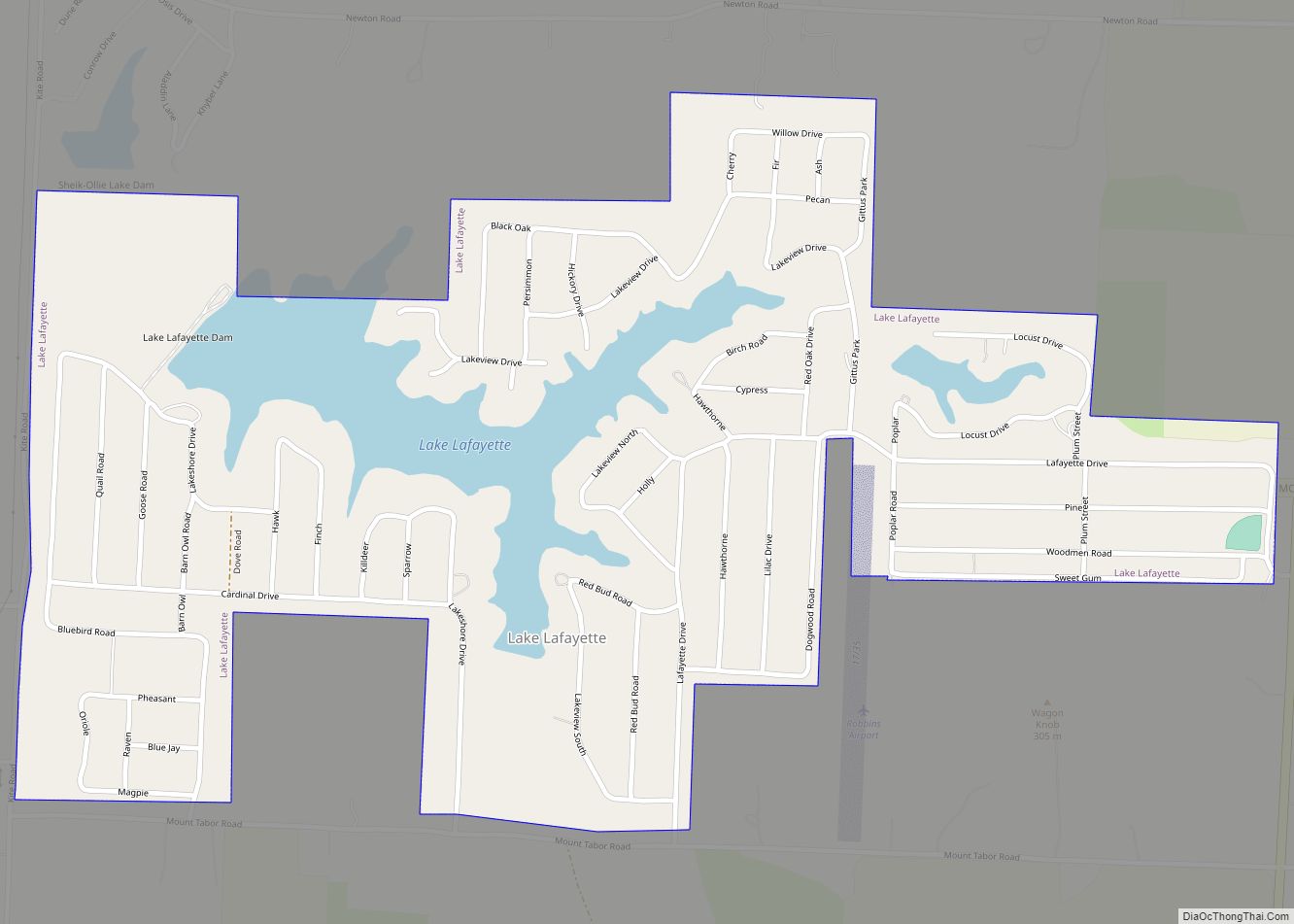Map of Lake Lafayette city