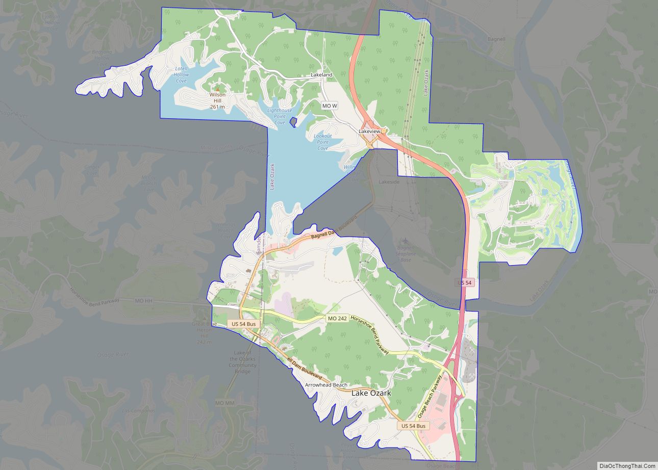 Map of Lake Ozark city