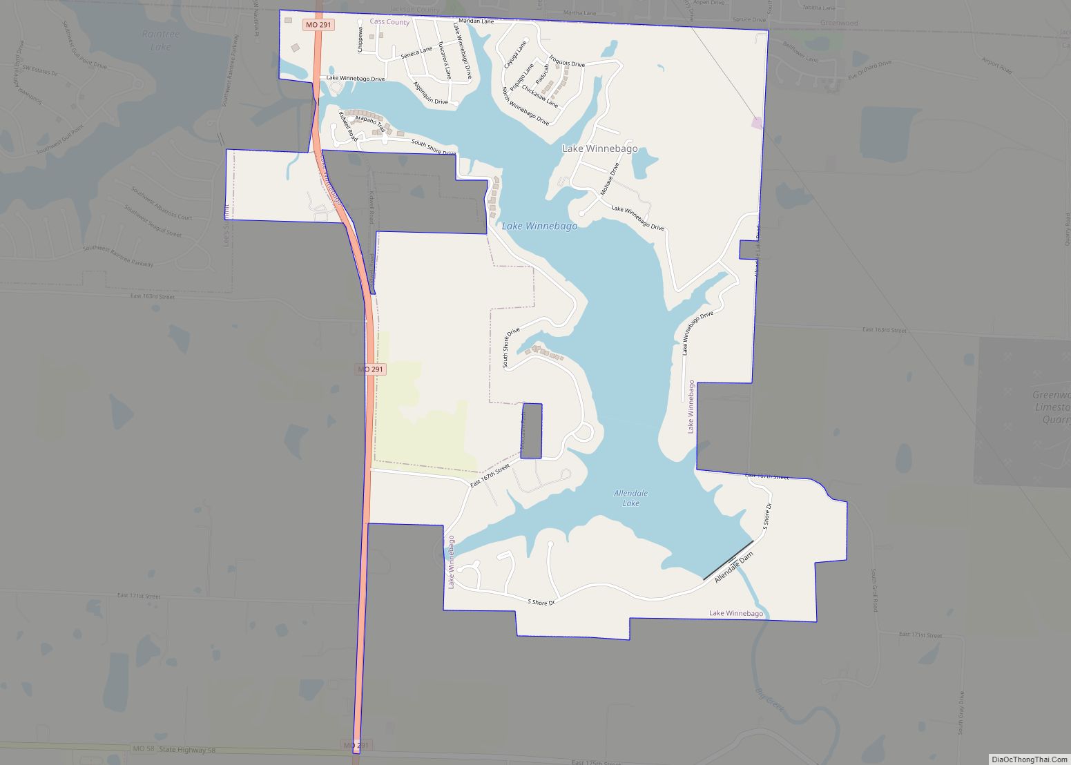 Map of Lake Winnebago city