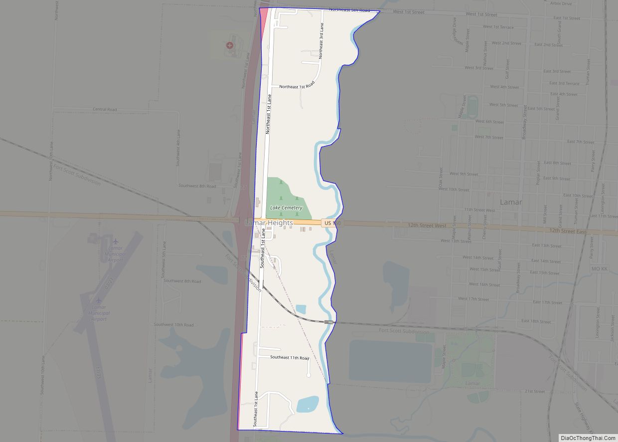 Map of Lamar Heights city