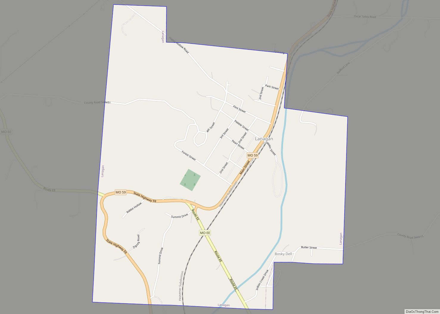 Map of Lanagan town