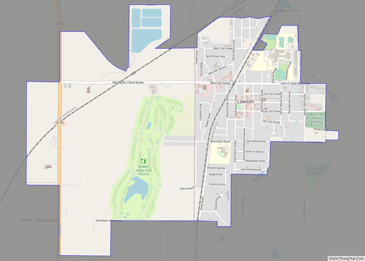 Map of Lawson city
