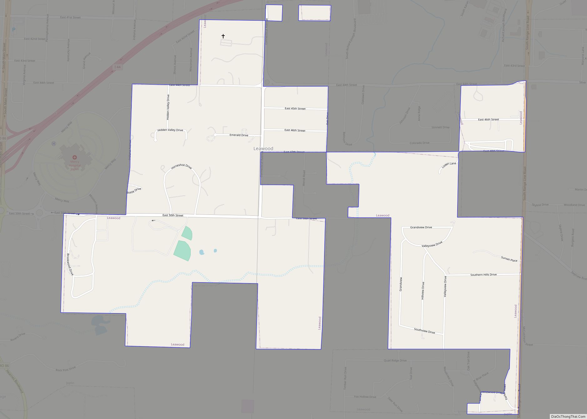 Map of Leawood village, Missouri