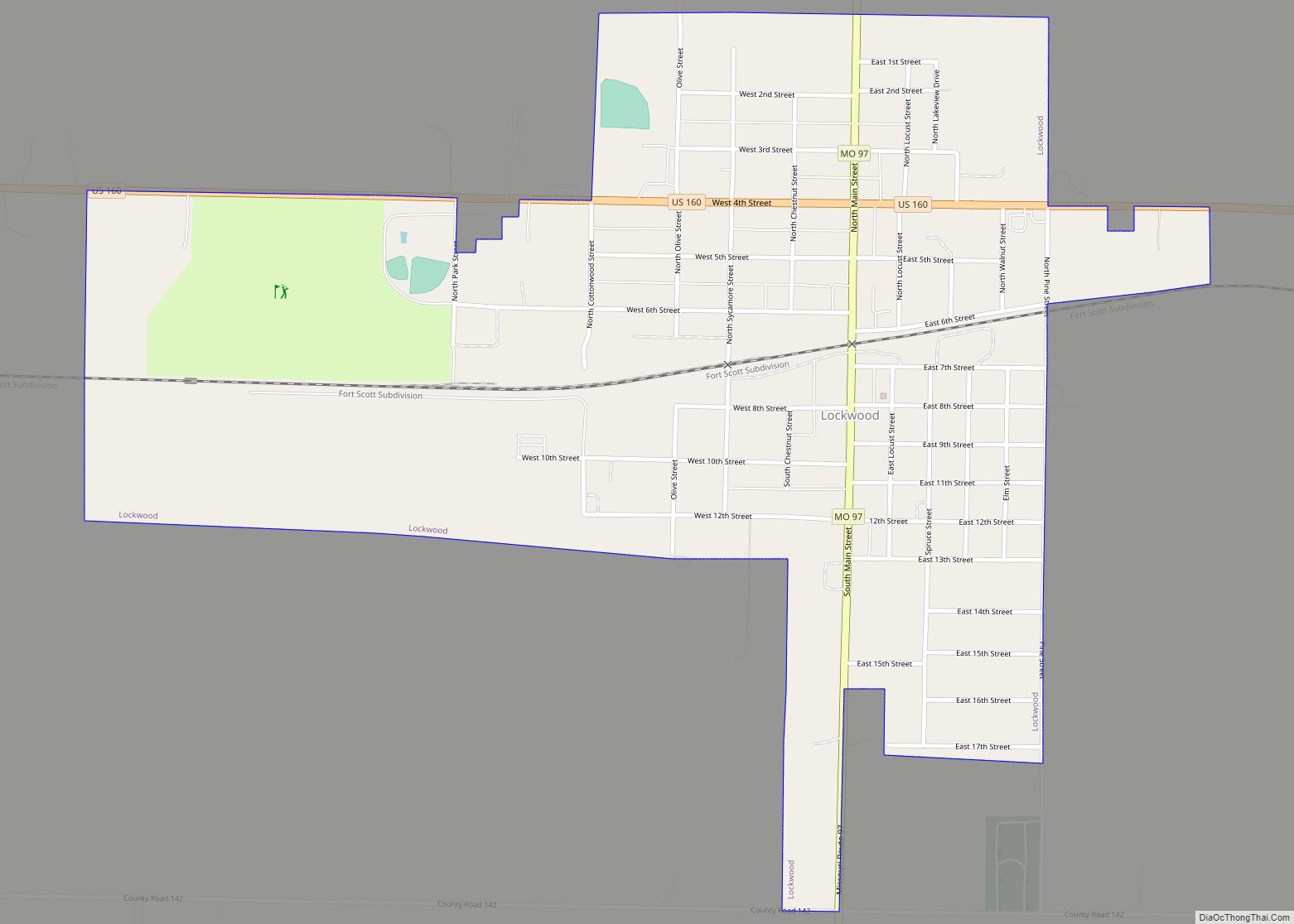 Map of Lockwood city, Missouri