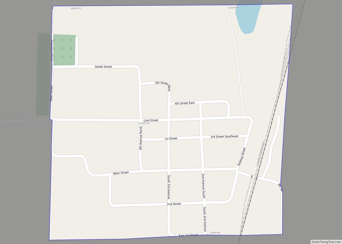 Map of Lucerne village, Missouri