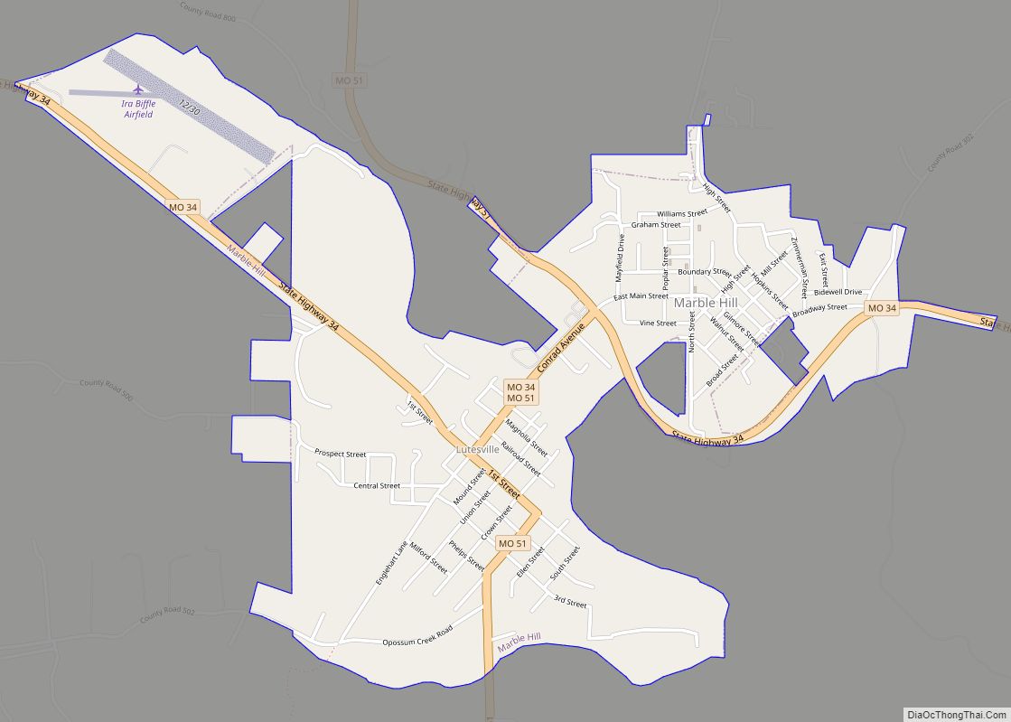 Map of Marble Hill city