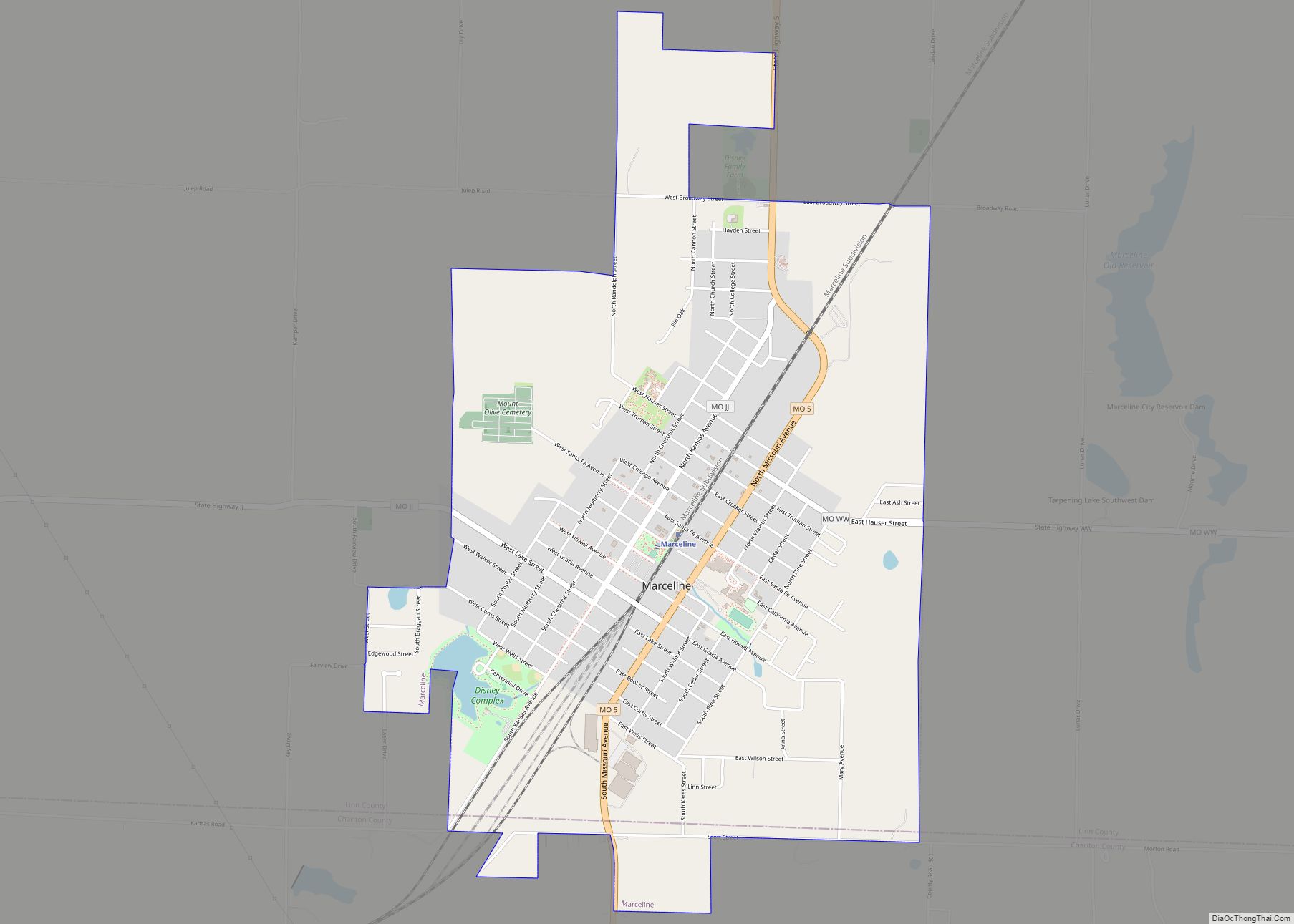 Map of Marceline city