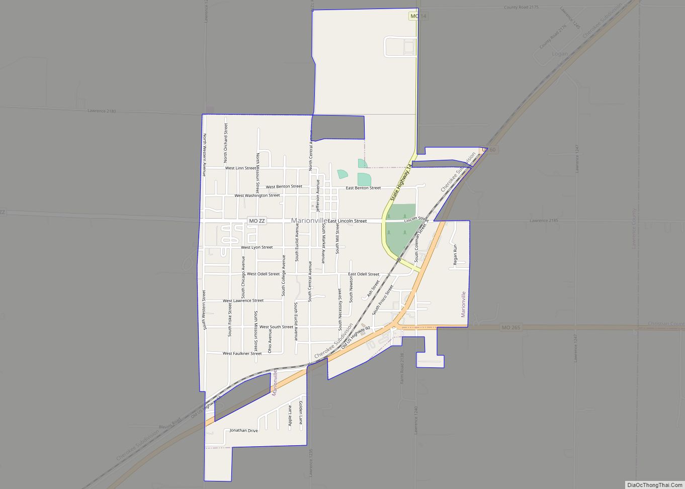Map of Marionville city