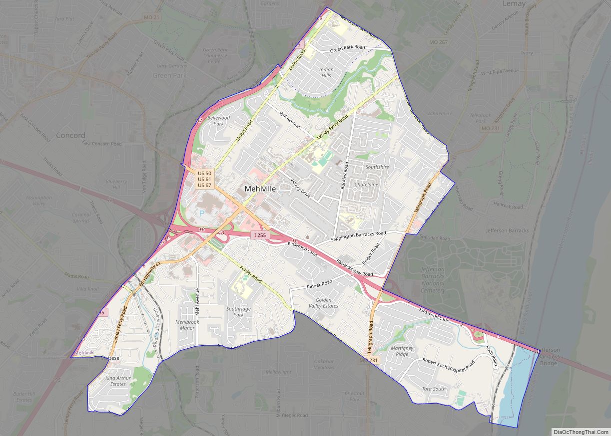 Map of Mehlville CDP