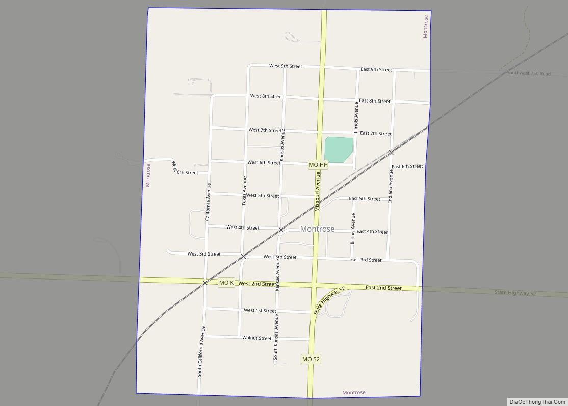 Map of Montrose city, Missouri