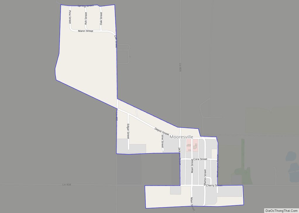 Map of Mooresville village, Missouri