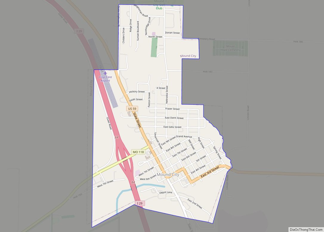 Map of Mound City, Missouri