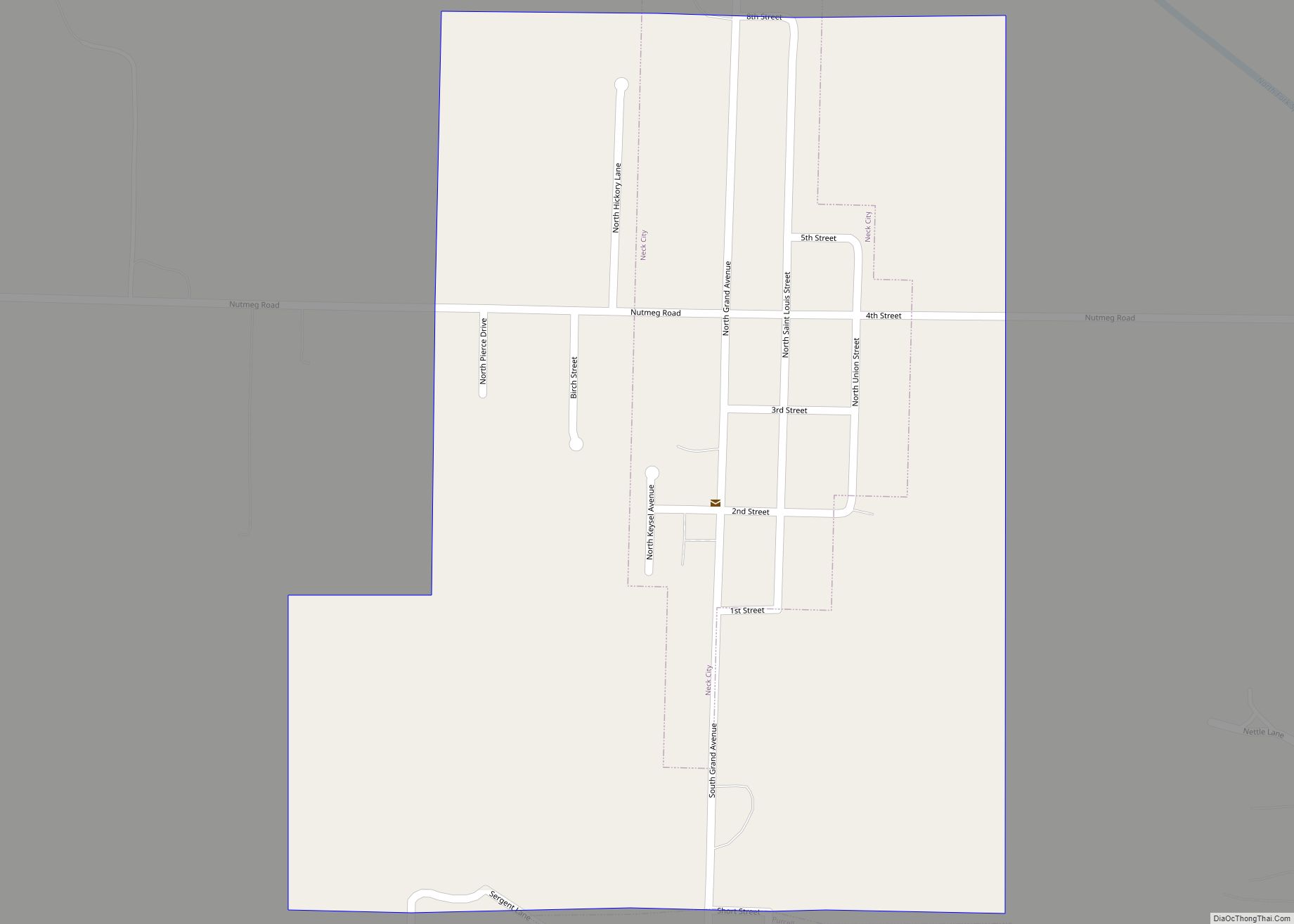 Map of Neck City city