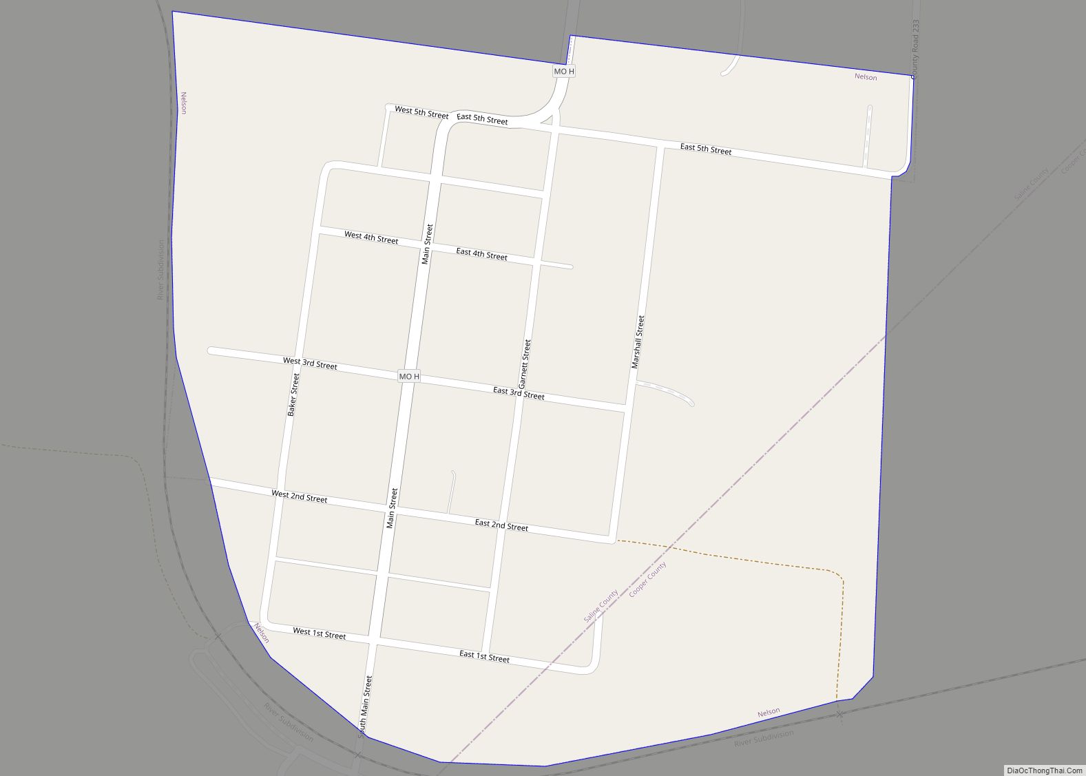 Map of Nelson city, Missouri
