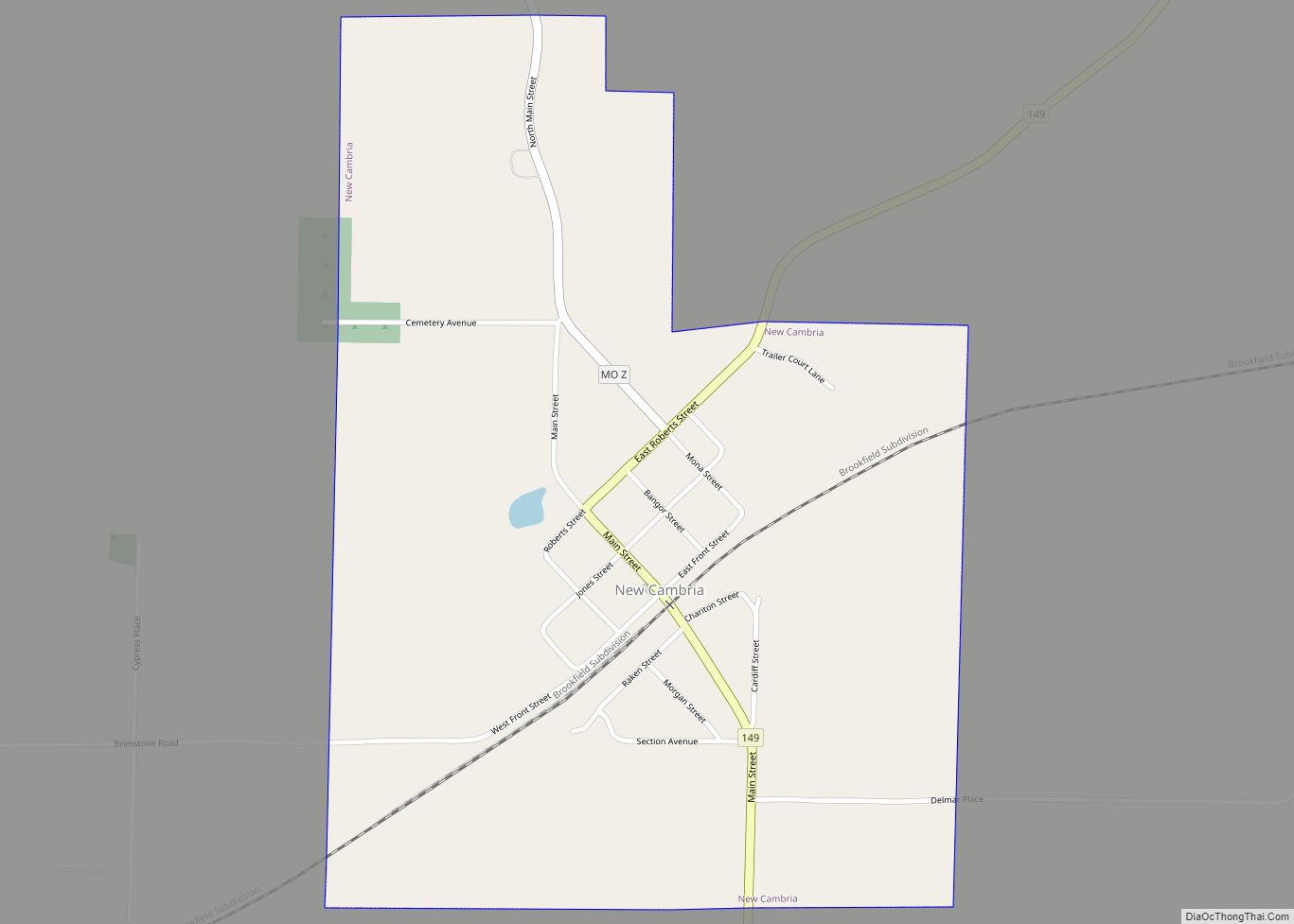 Map of New Cambria city, Missouri