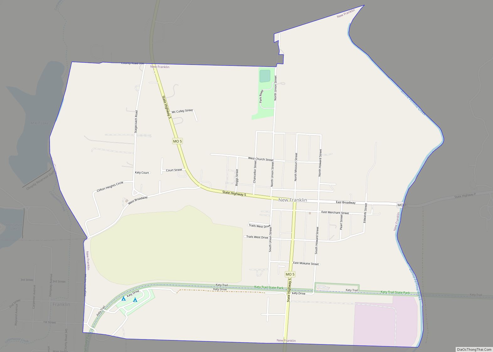 Map of New Franklin city