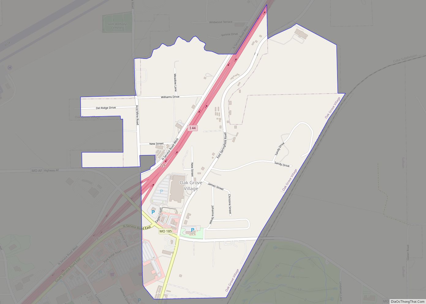 Map of Oak Grove Village village