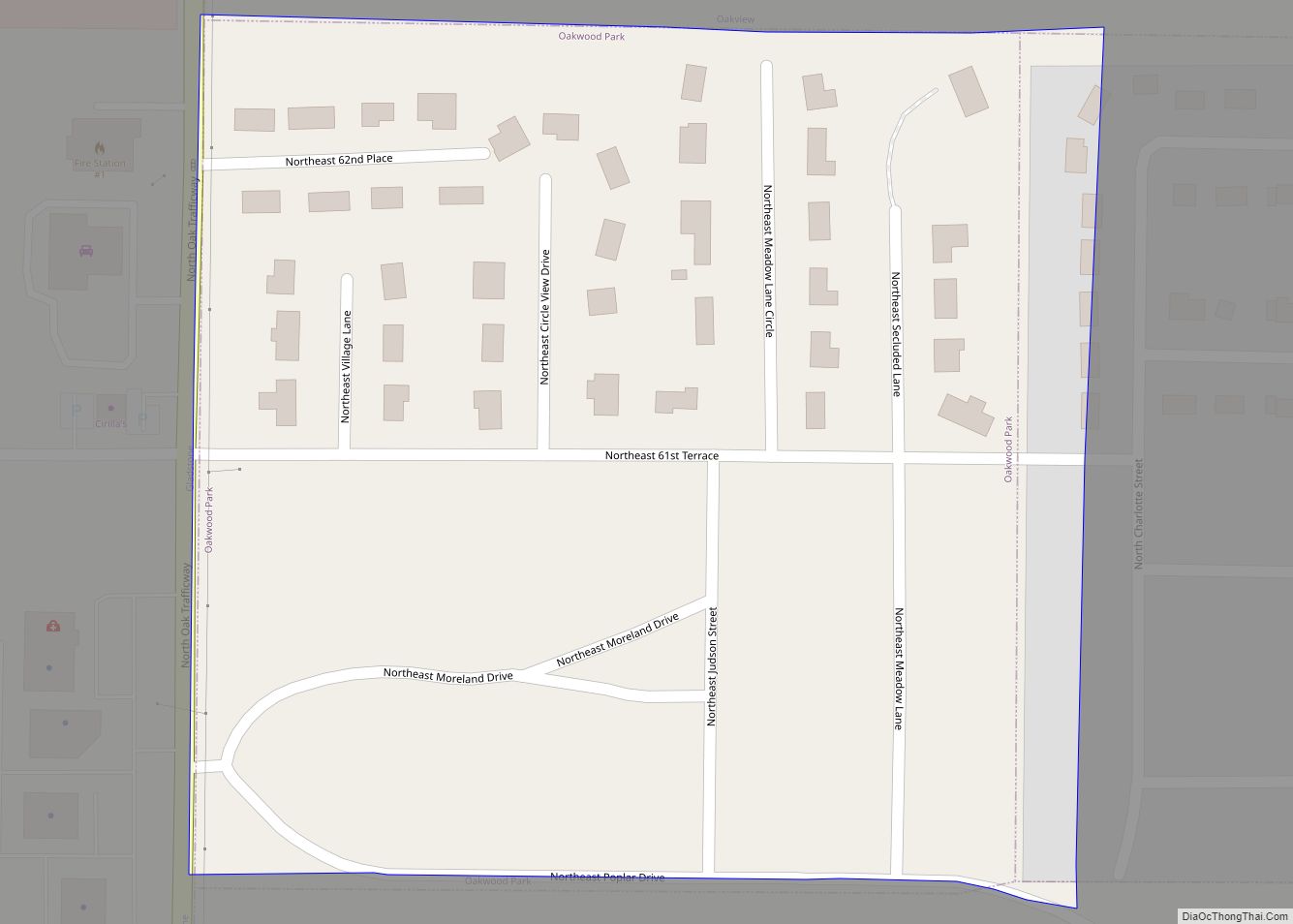 Map of Oakwood Park village