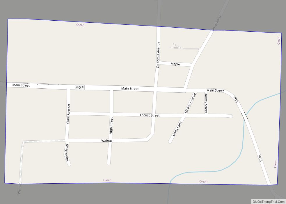 Map of Olean town
