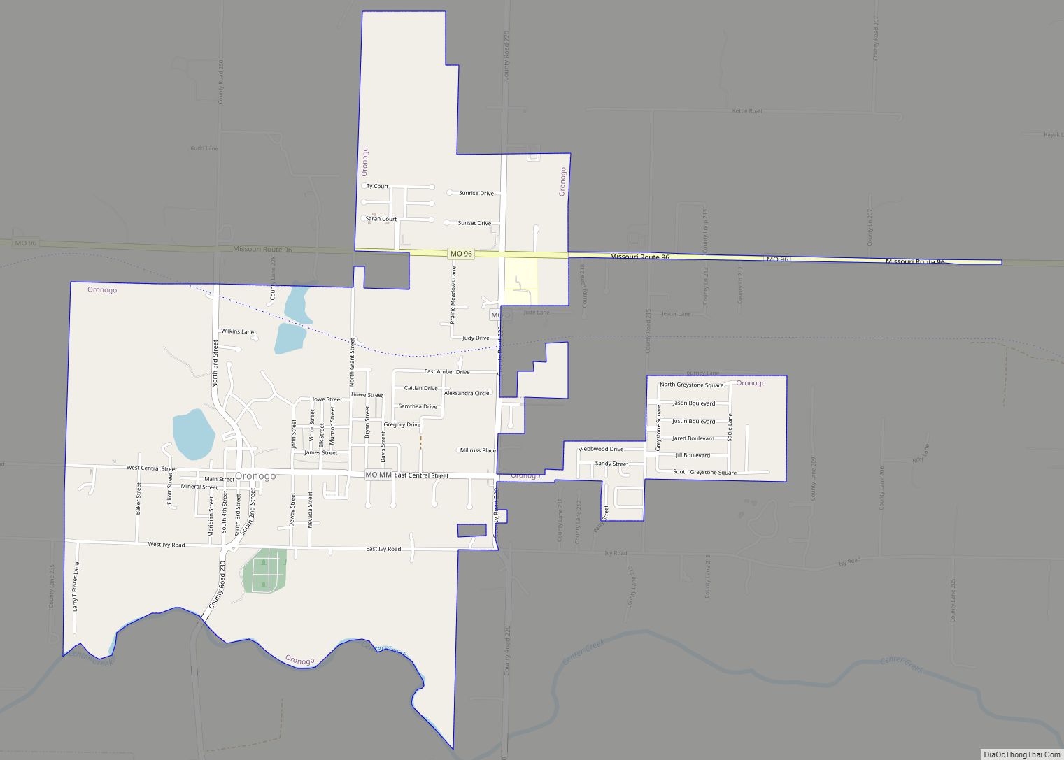 Map of Oronogo city