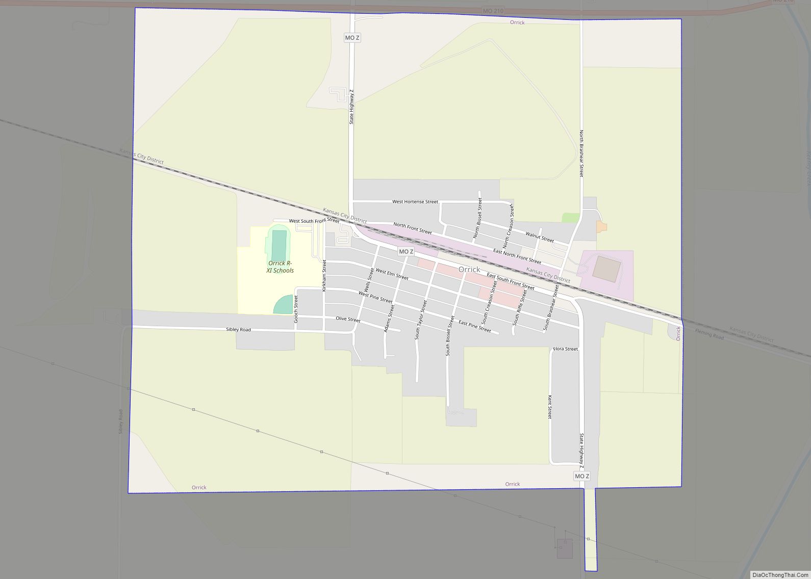 Map of Orrick city
