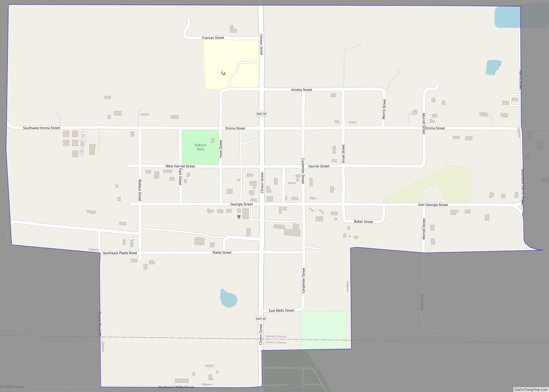 Map of Osborn city