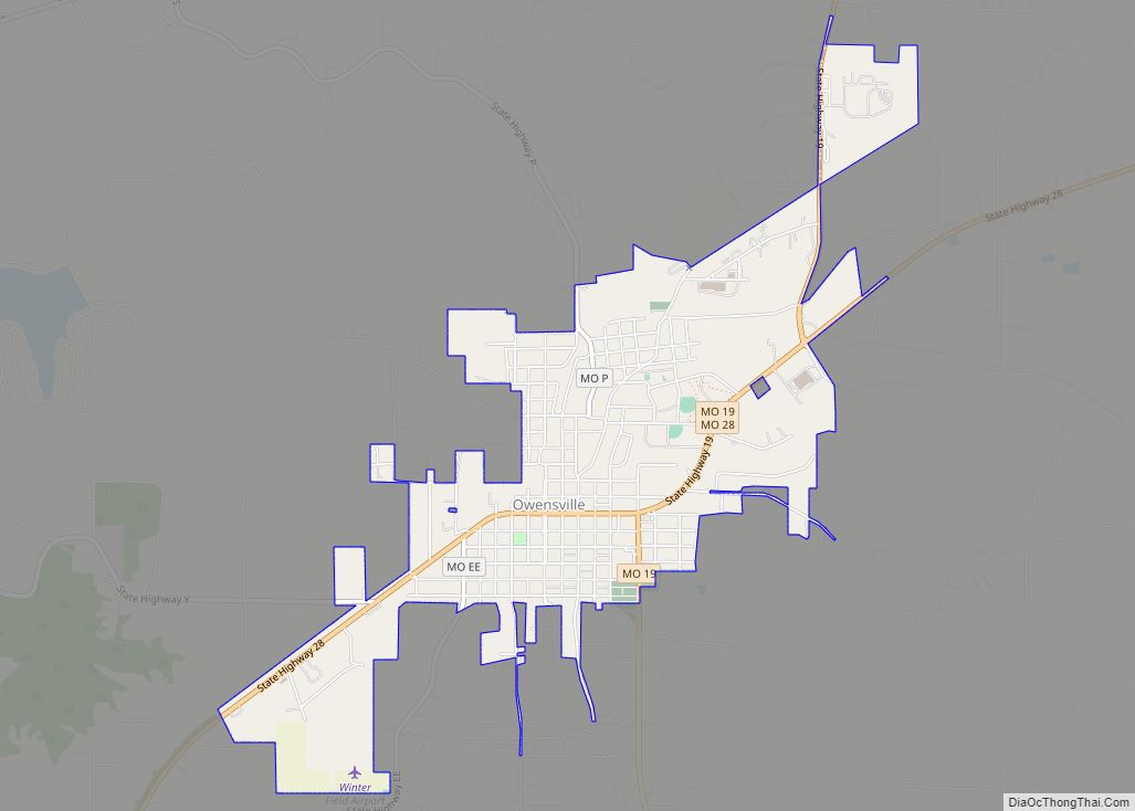 Map of Owensville city, Missouri