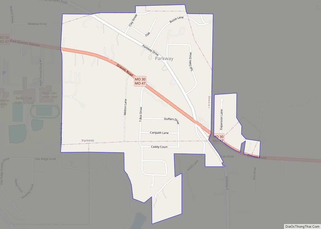 Map of Parkway village, Missouri