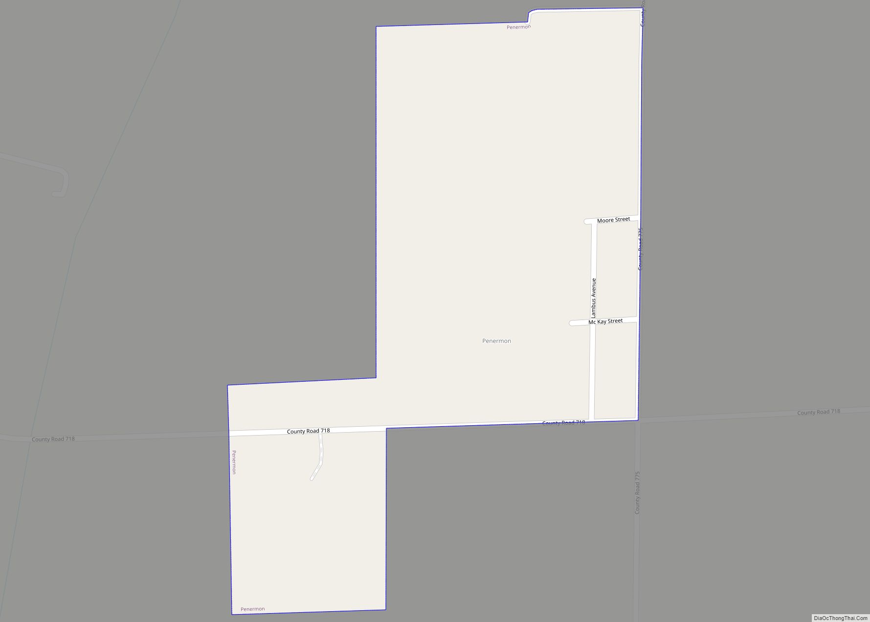 Map of Penermon village