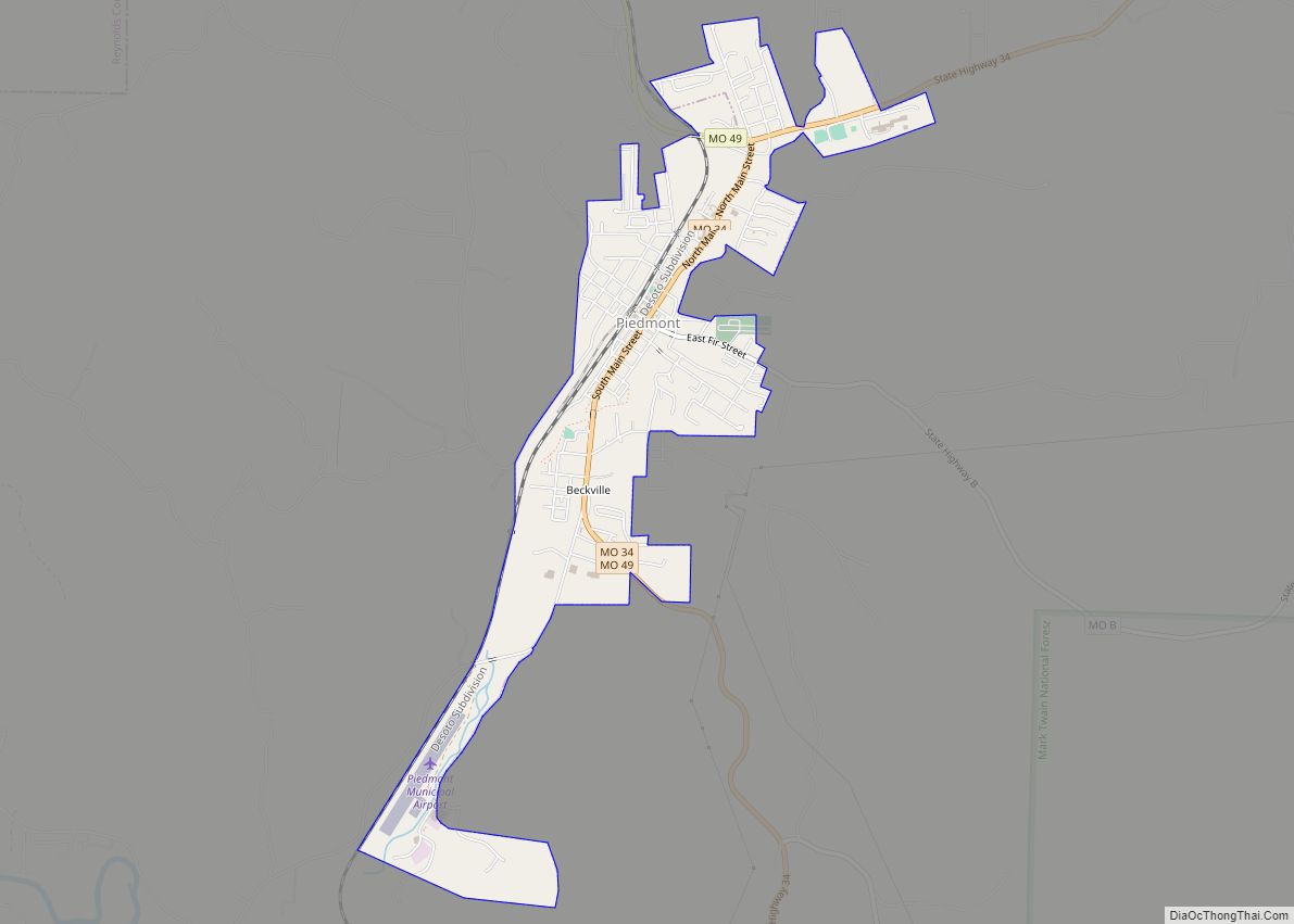 Map of Piedmont city, Missouri