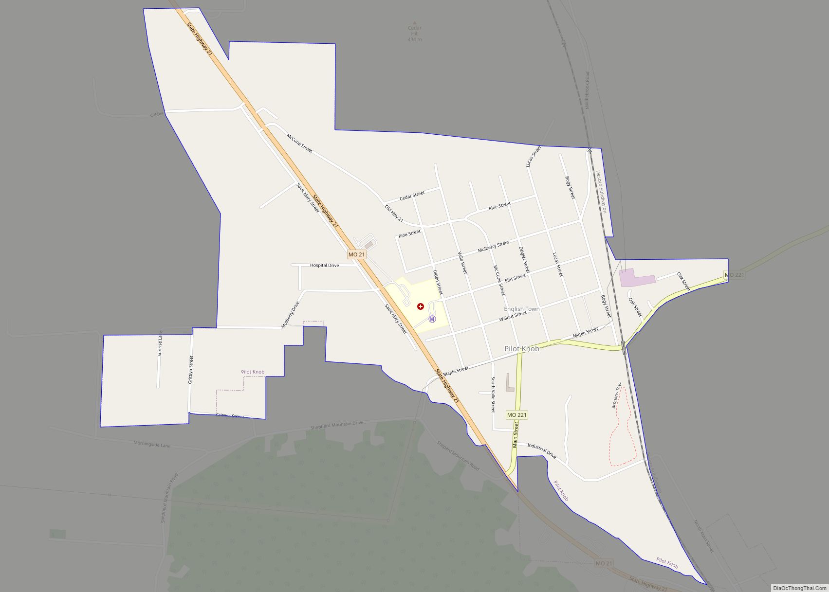 Map of Pilot Knob city