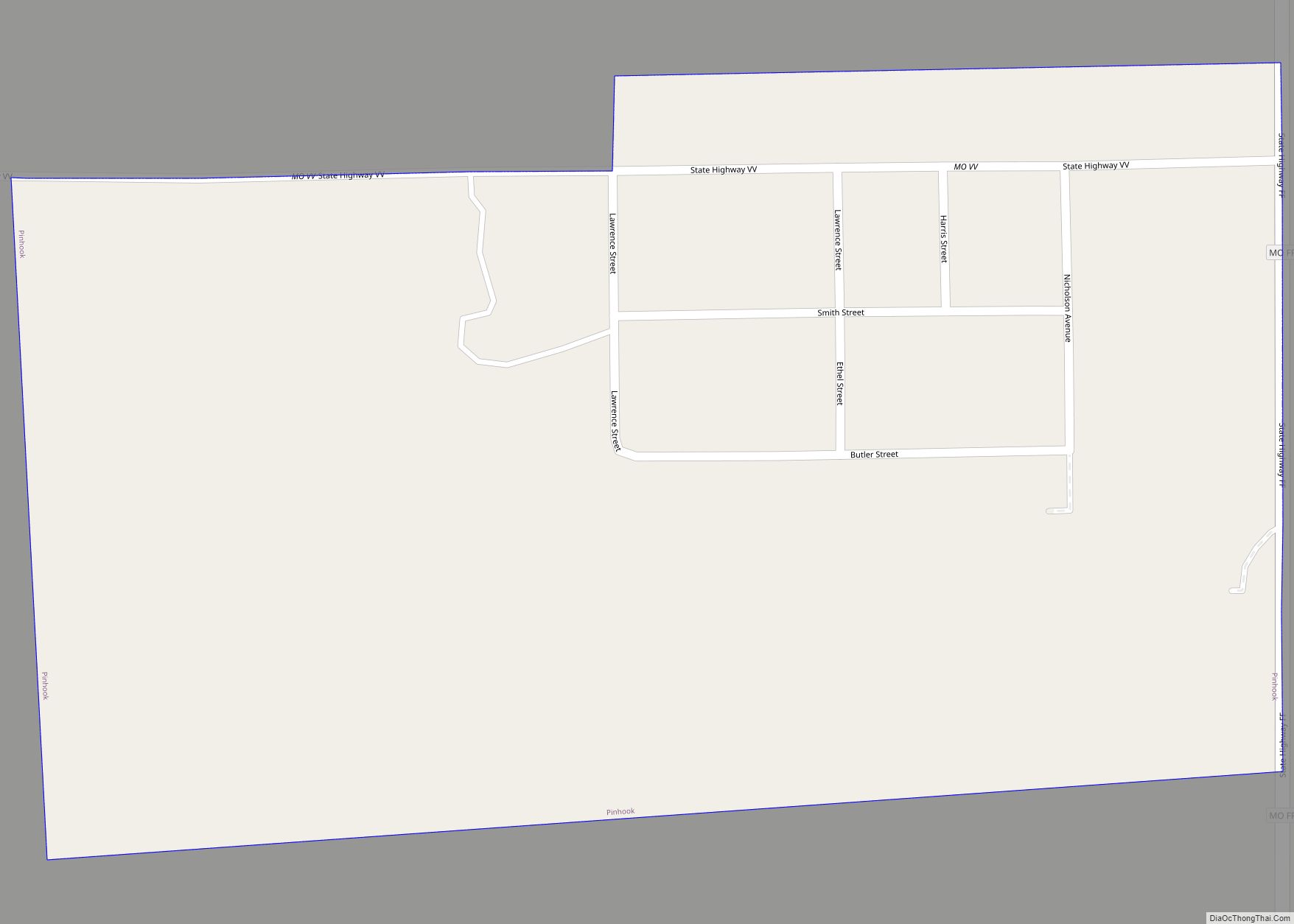 Map of Pinhook village