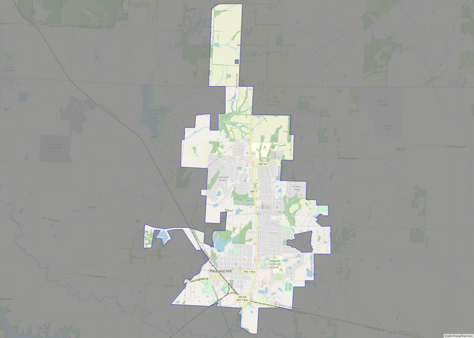 Map of Pleasant Hill city, Missouri