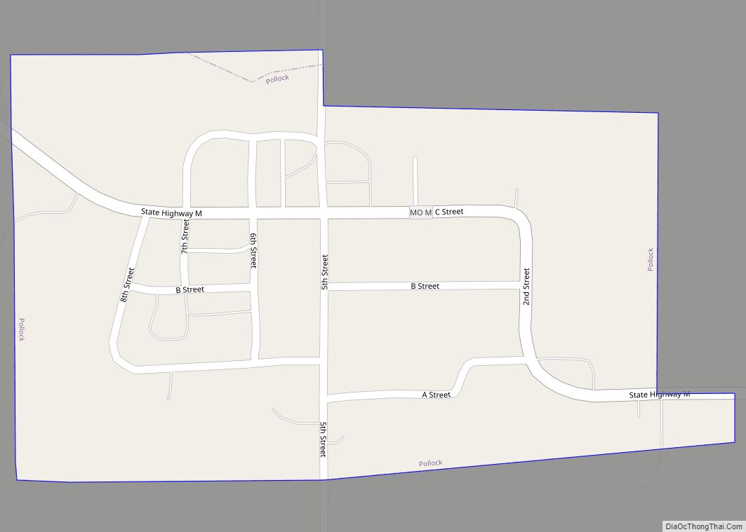 Map of Pollock village, Missouri