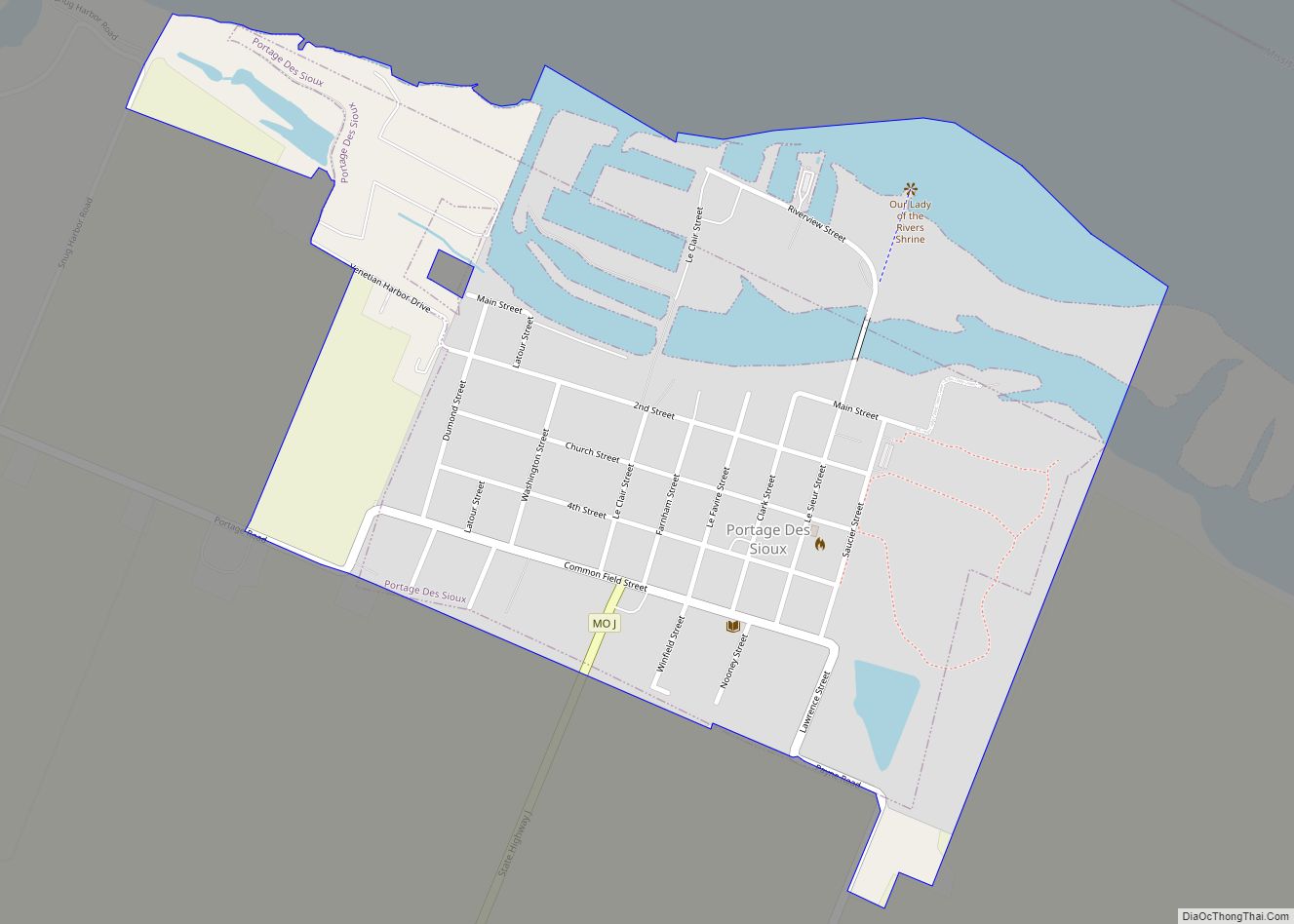 Map of Portage Des Sioux city