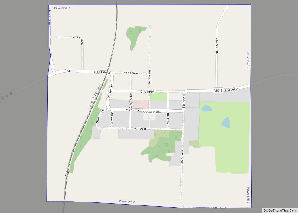 Map of Powersville village