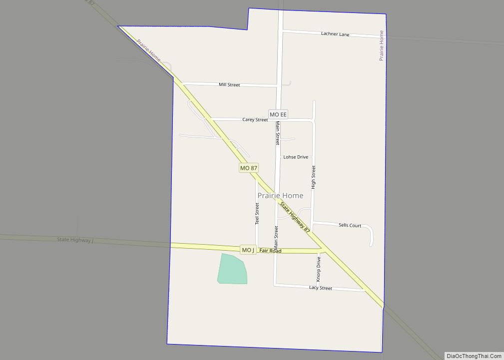 Map of Prairie Home city