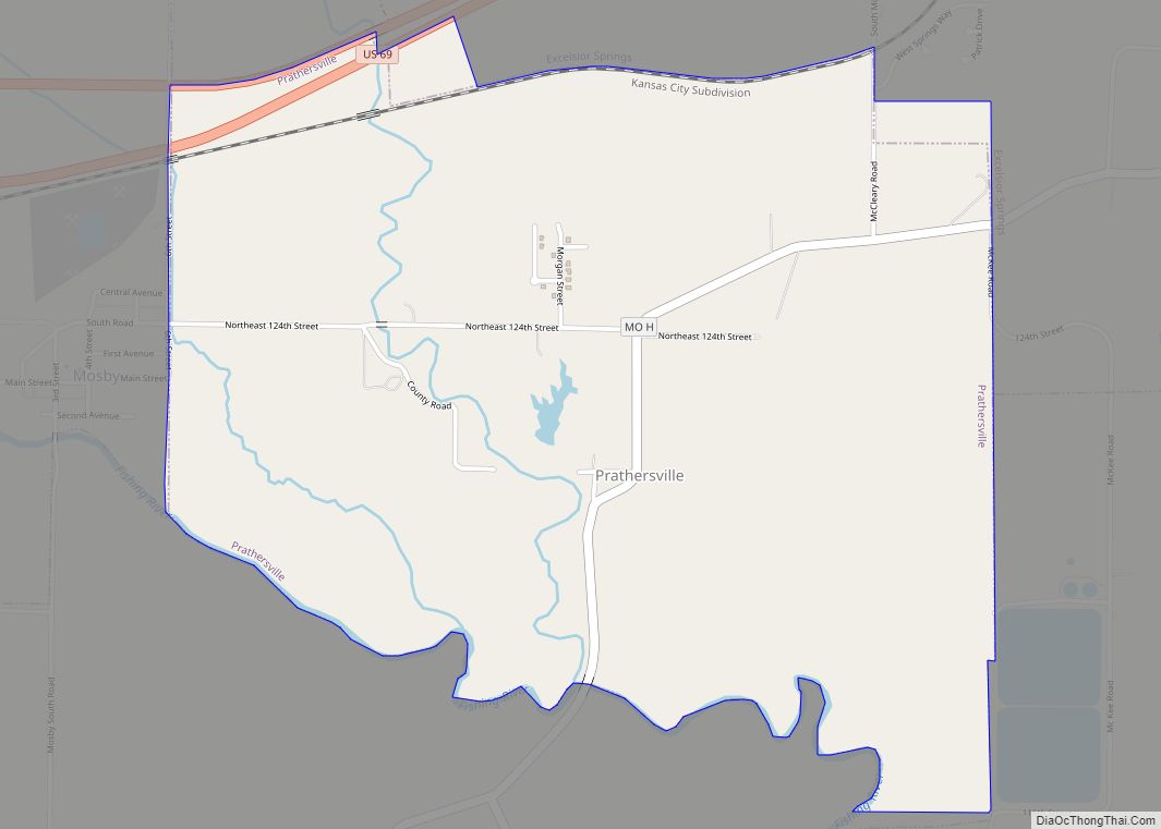 Map of Prathersville village