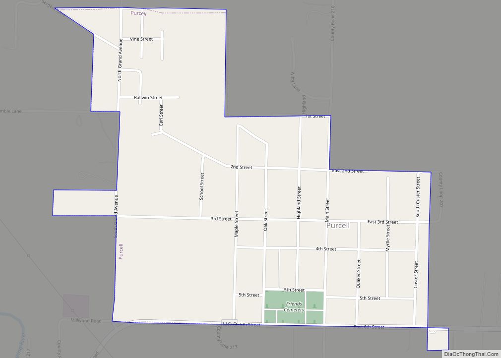 Map of Purcell city