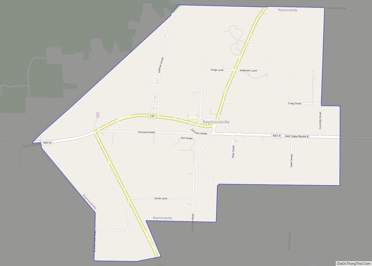 Map of Raymondville town