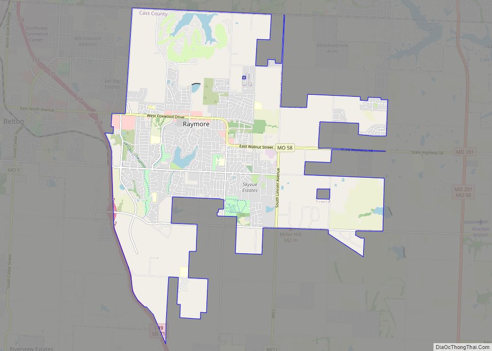 Map of Raymore city