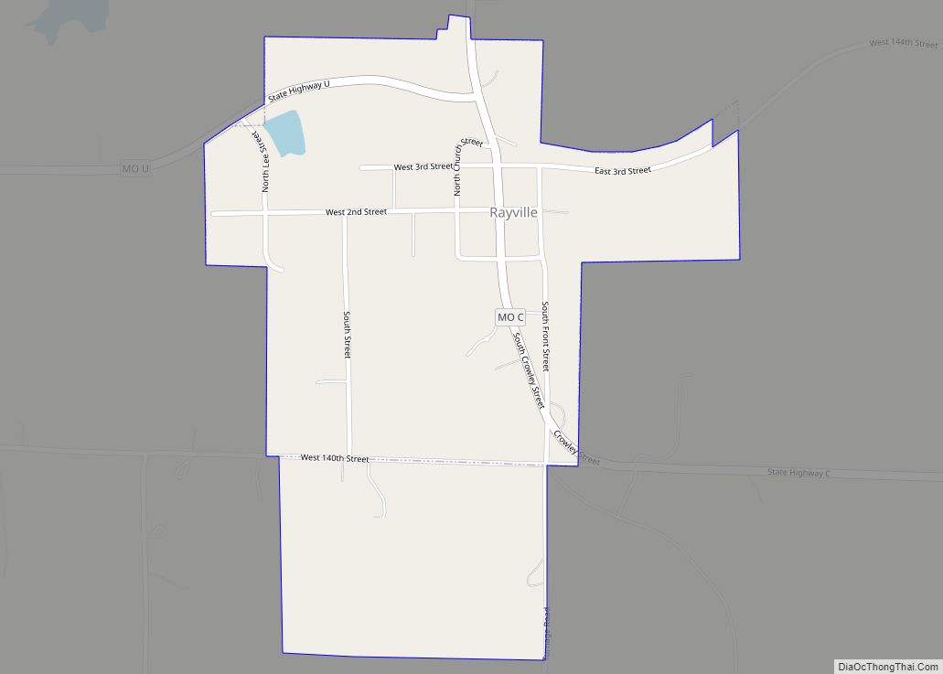 Map of Rayville CDP, Missouri