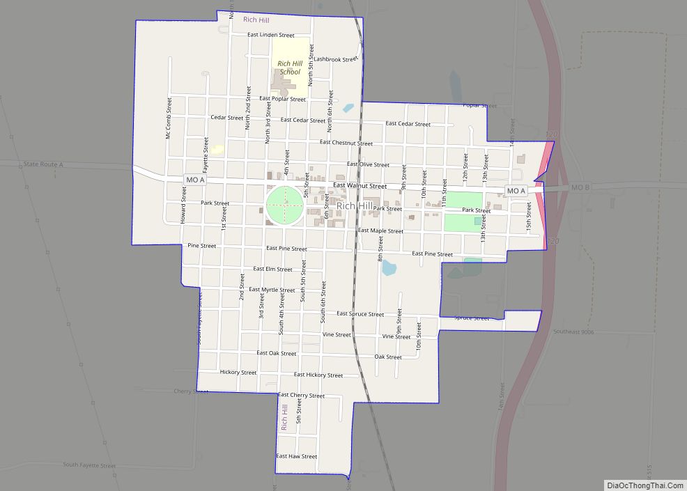 Map of Rich Hill city