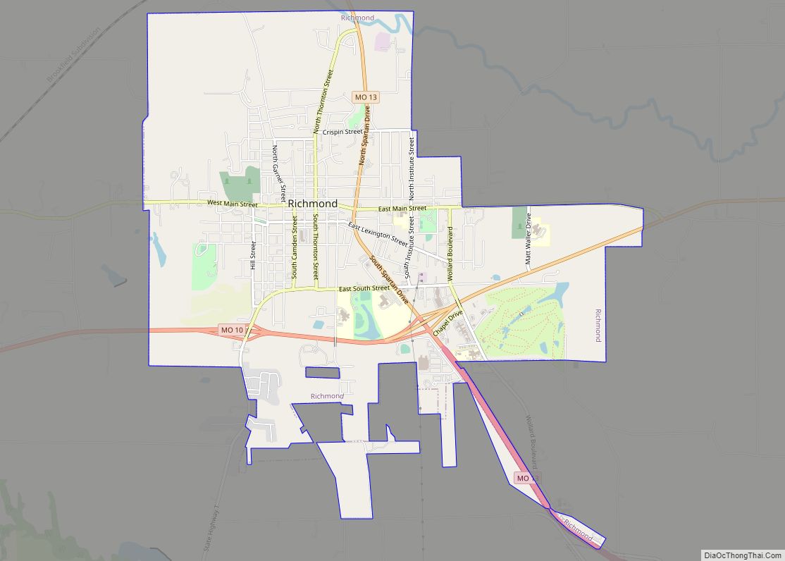 Map of Richmond city, Missouri