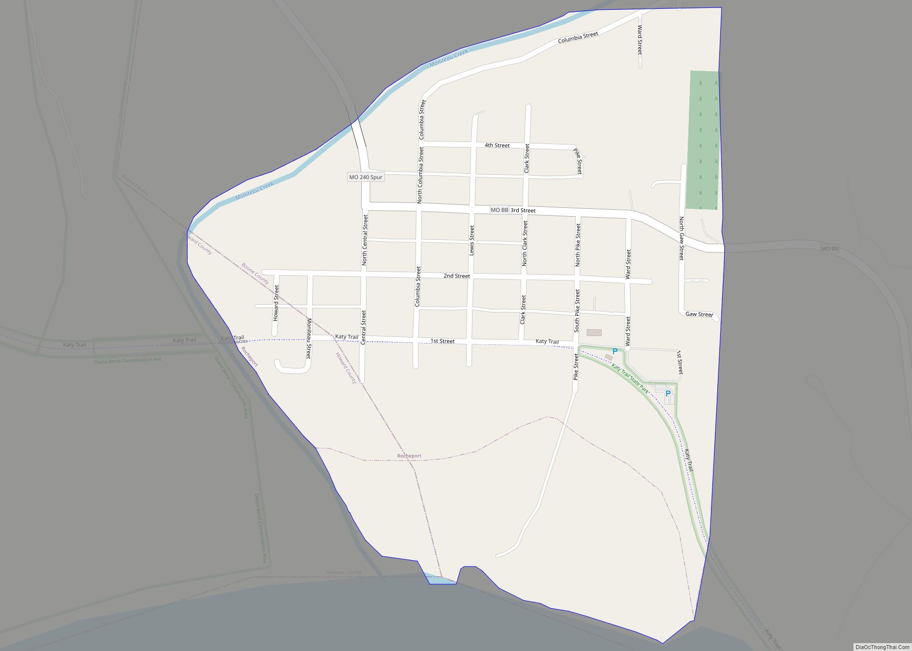 Map of Rocheport city