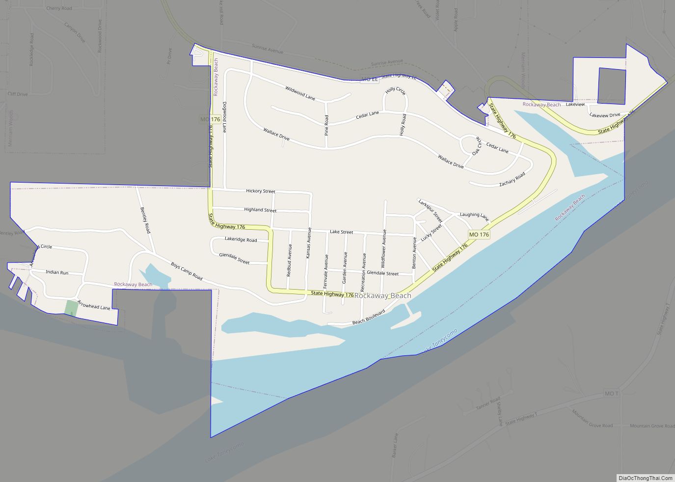 Map of Rockaway Beach city