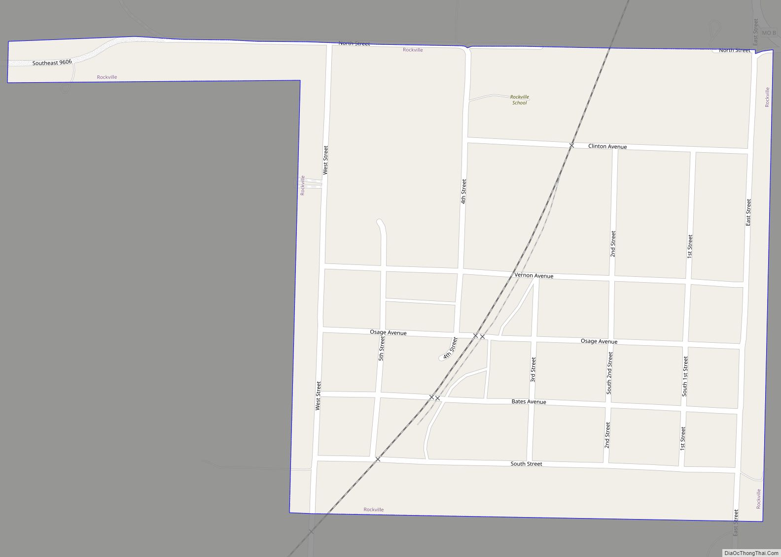 Map of Rockville city, Missouri