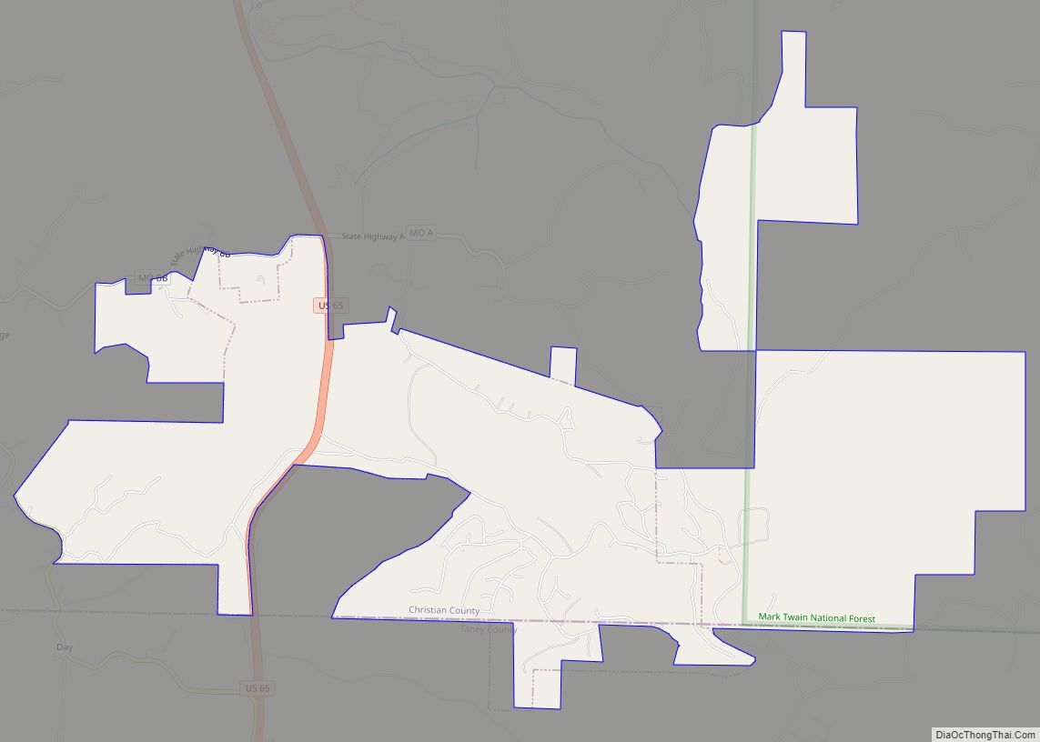 Map of Saddlebrooke village, Missouri