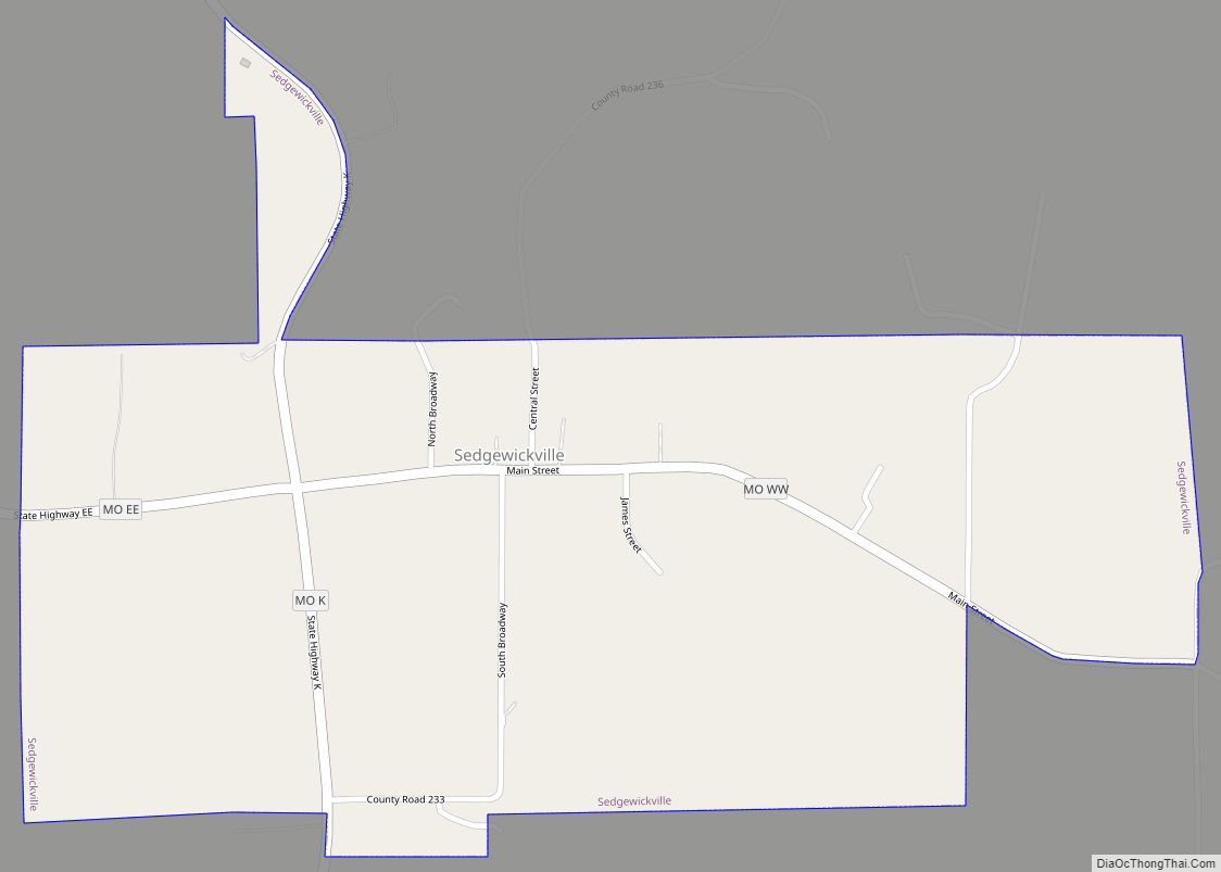 Map of Sedgewickville village