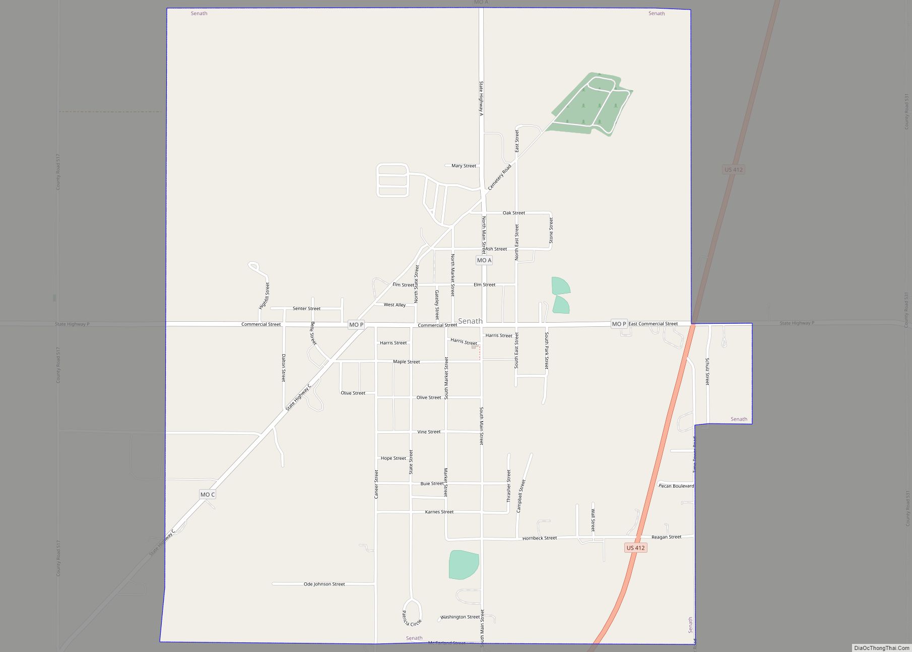 Map of Senath city